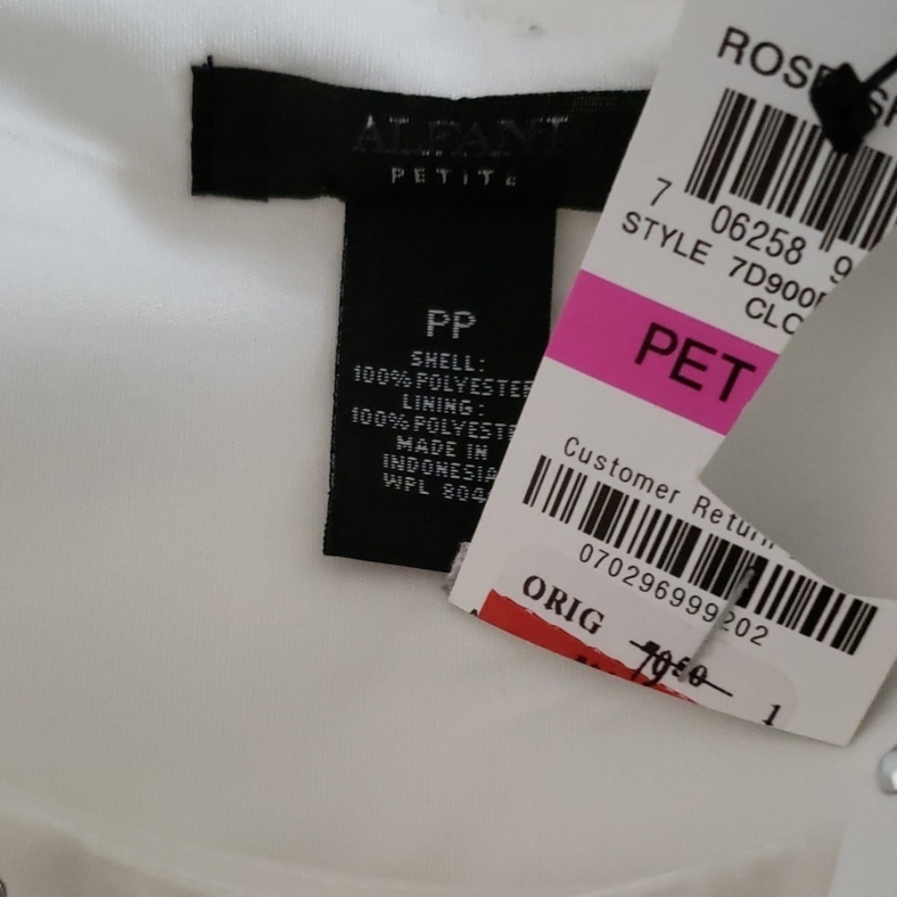 Alfani Rose white Shimmer top - Picture 2 of 5